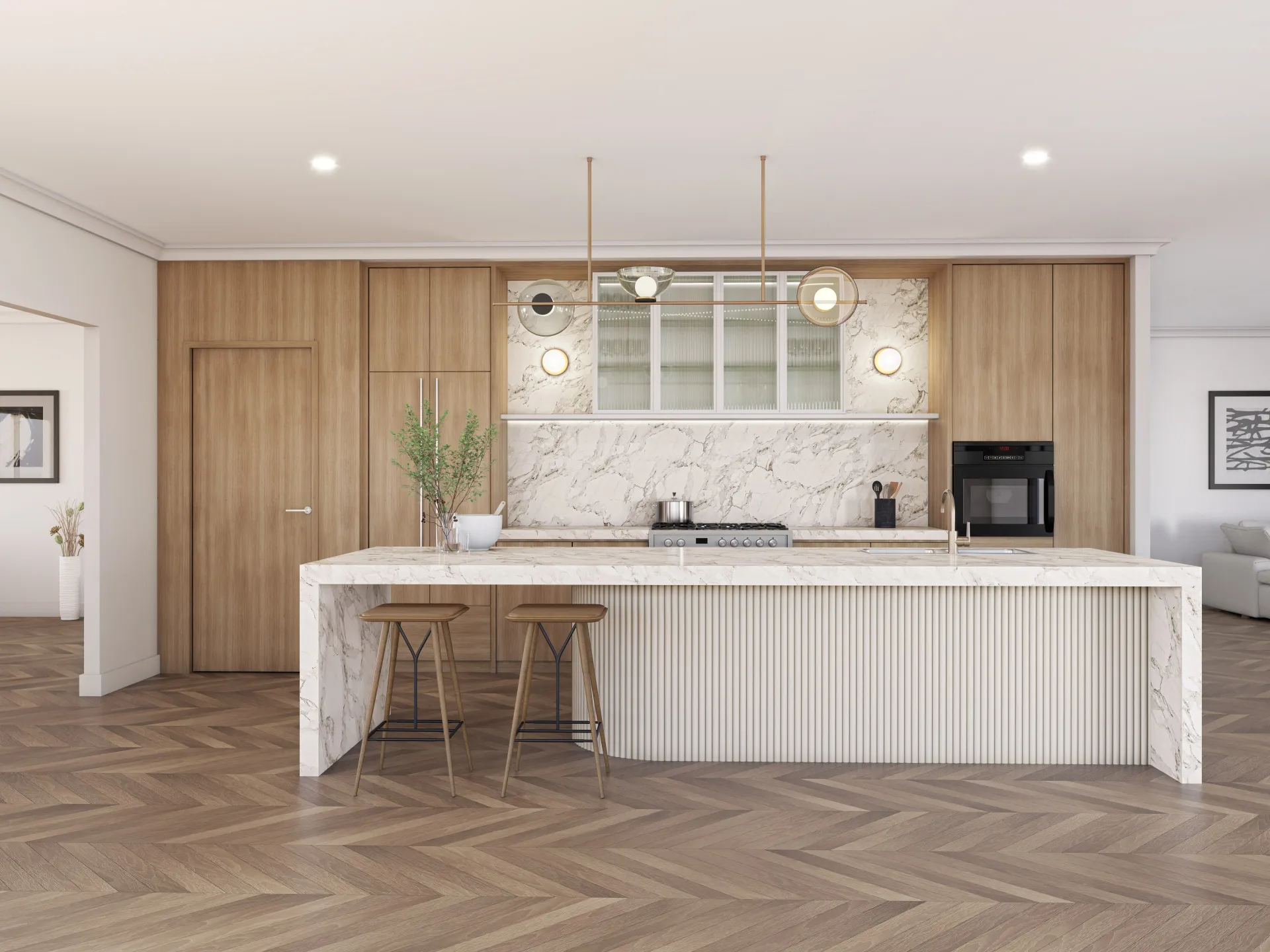 Interior Visualization example — kitchen heritage residence