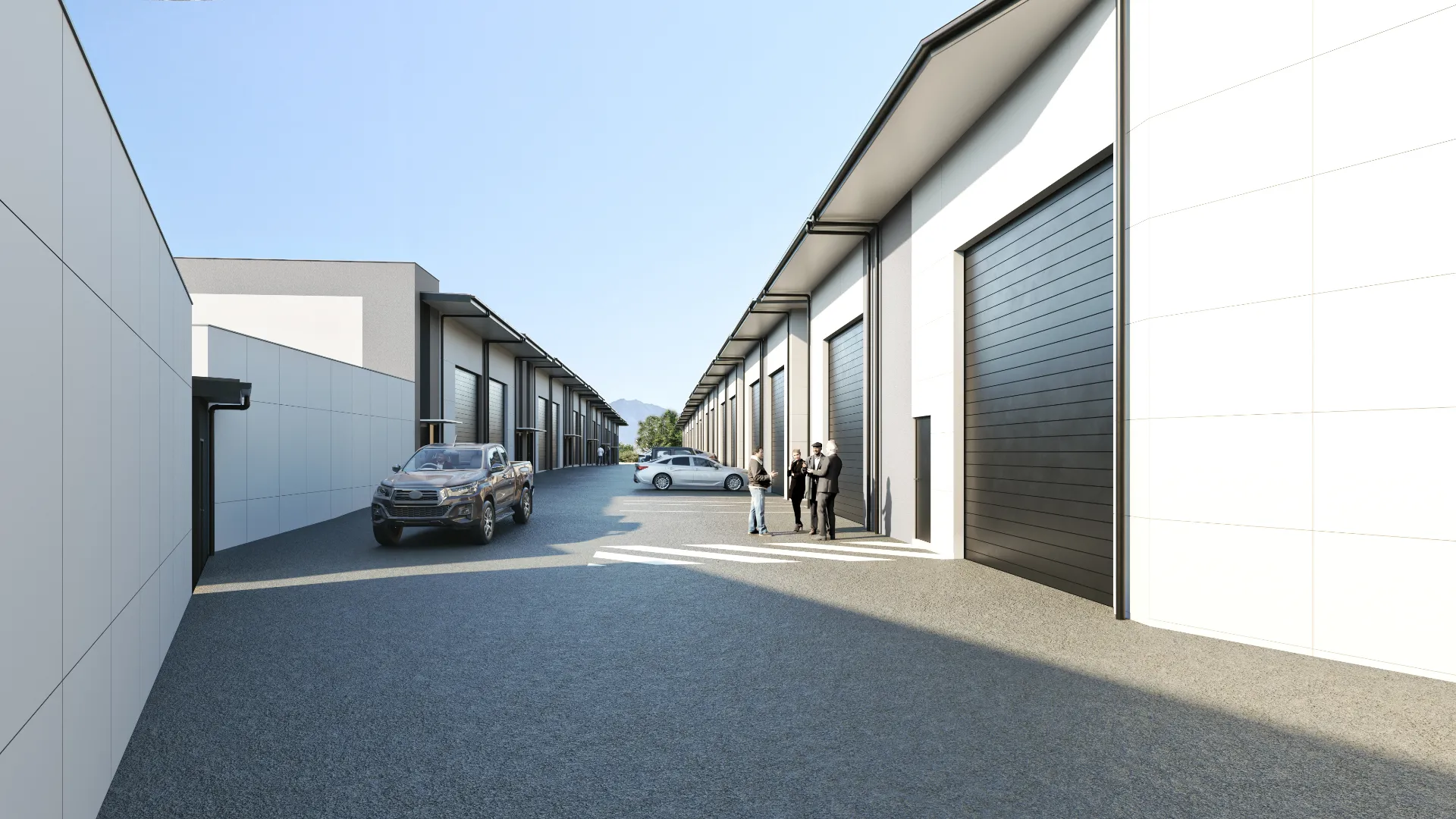 Central Coast Industrial Estate — warehouse streetscape